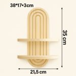 Etagere murale en métal et bois