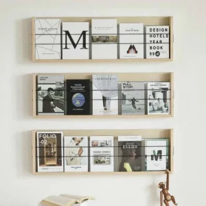 Étagères murales en bois pour magazines