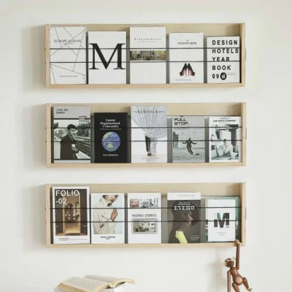 Étagères murales en bois pour magazines