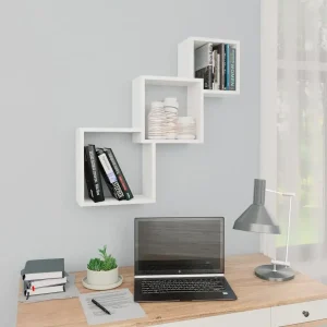 étagère murale en cube blanc