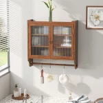 étagère murale vintage double porte vitré