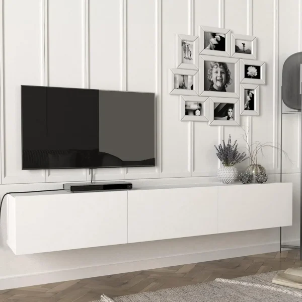 meuble TV mural avec étagère moderne