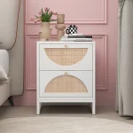 meuble chevet semi-circulaire rotin