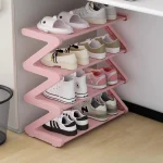 étagère à chaussures rose