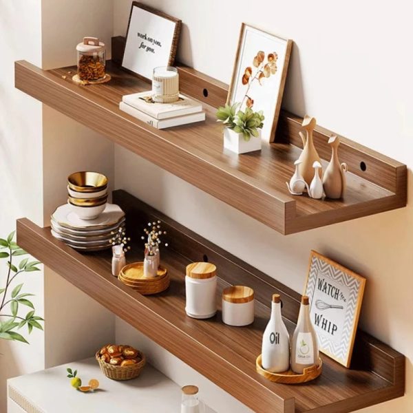 étagère murale bois avec rebord