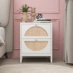 table de chevet design rotin