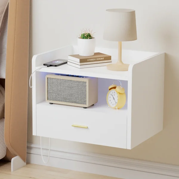 table de chevet murale avec USB port