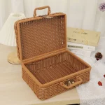 boîte portable en Rotin tressé