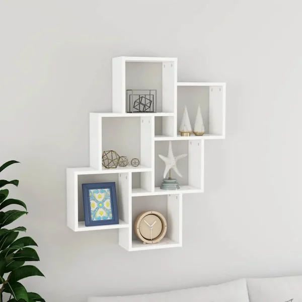 étagère murale cube blanche