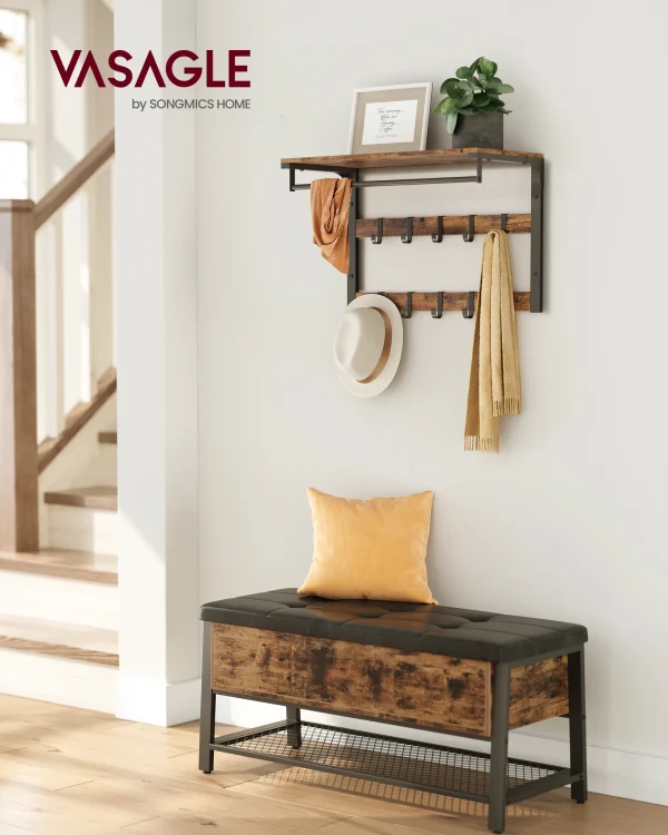 Etagere murale avec crochets