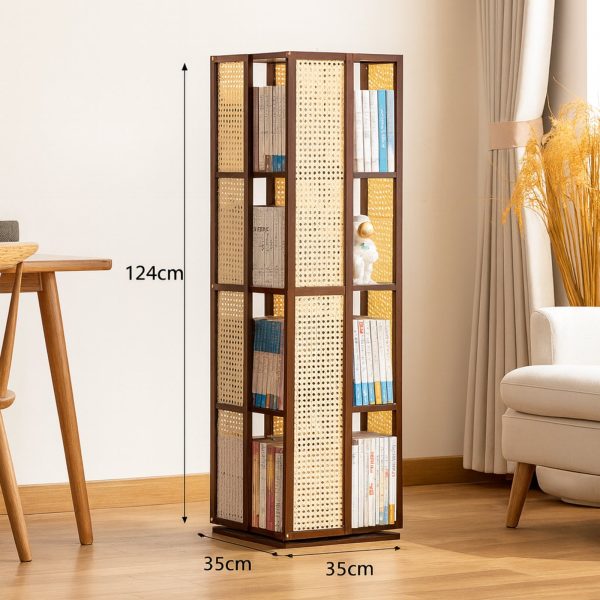 bibliothèque rotative en bambou